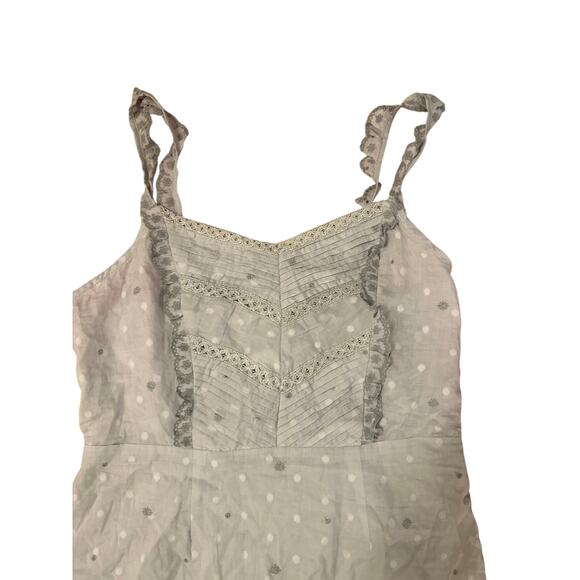 NWT Women M UO Urban Outfitters Tara Embroidered Gingham Blue Mini Dress Cotton - Picture 2 of 5